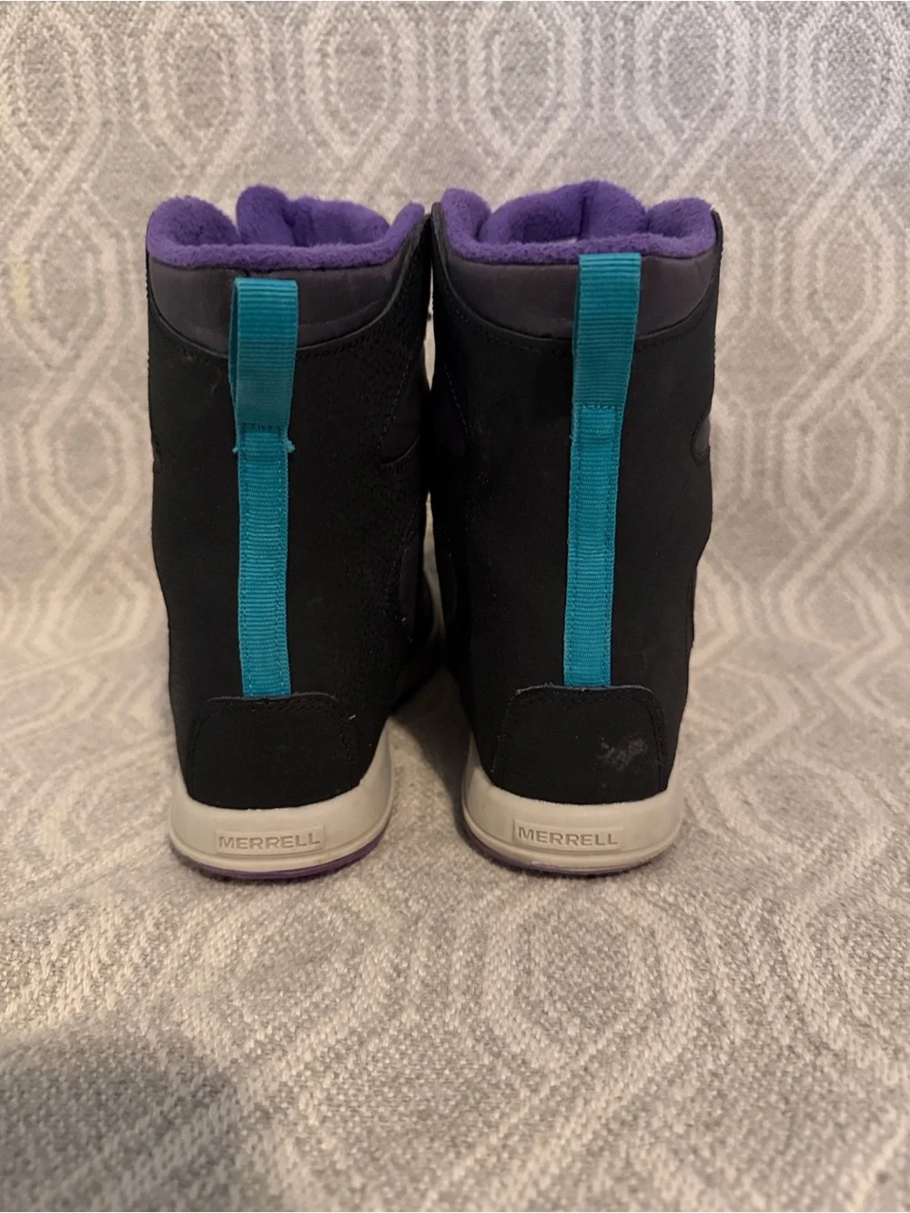 Merrell Girls Black and Teal Winter Boots - Lightweight Waterproof Comfort